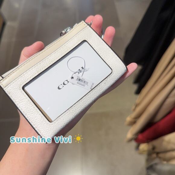 NWT Coach Mini Skinny ID Case CW870 Signature Canvas Silver - Picture 4 of 6